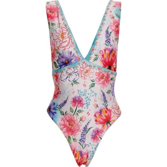 Agua Bendita Women's Multicolor Tulipa Korin One Piece Swimsuit Size Large NWT - Picture 4 of 11